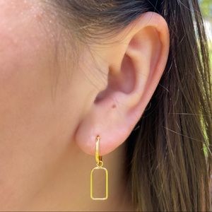 Gold Rectangle Hoops